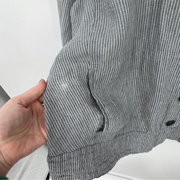 Flax 100% Linen Stripe Buttoned Blouse Jacket Size 1G- 20/22 - Picture 5 of 7